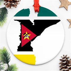 Mozambique Flag Map Geography Round Ornament (two Sides) by Sapixe