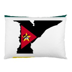 Mozambique Flag Map Geography Pillow Case by Sapixe