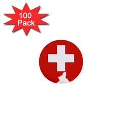 Switzerland Country Europe Flag 1  Mini Buttons (100 Pack)  by Sapixe