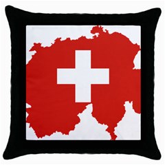 Switzerland Country Europe Flag Throw Pillow Case (black) by Sapixe