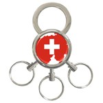 Switzerland Country Europe Flag 3-Ring Key Chain Front