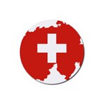 Switzerland Country Europe Flag Rubber Coaster (Round)  Front