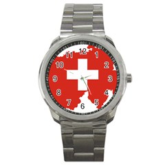 Switzerland Country Europe Flag Sport Metal Watch by Sapixe