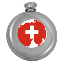 Switzerland Country Europe Flag Round Hip Flask (5 Oz) by Sapixe