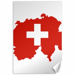 Switzerland Country Europe Flag Canvas 24  X 36  by Sapixe