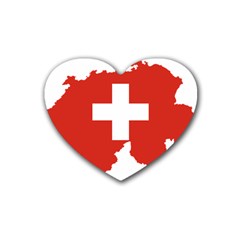 Switzerland Country Europe Flag Heart Coaster (4 Pack)  by Sapixe