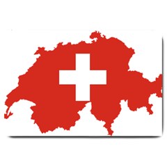 Switzerland Country Europe Flag Large Doormat  by Sapixe