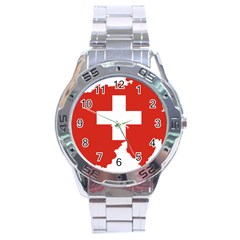 Switzerland Country Europe Flag Stainless Steel Analogue Watch by Sapixe