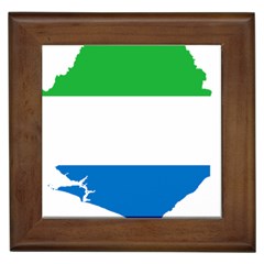 Sierra Leone Flag Map Geography Framed Tile by Sapixe