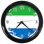 Sierra Leone Flag Map Geography Wall Clock (Black) Front