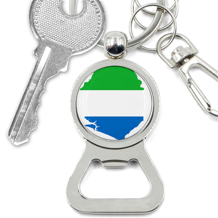 Sierra Leone Flag Map Geography Bottle Opener Key Chain