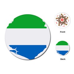 Sierra Leone Flag Map Geography Playing Cards Single Design (round) by Sapixe