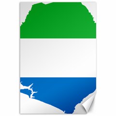 Sierra Leone Flag Map Geography Canvas 12  X 18  by Sapixe