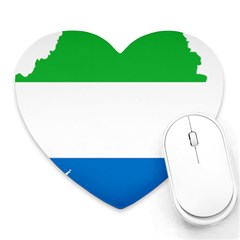 Sierra Leone Flag Map Geography Heart Mousepads by Sapixe