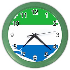 Sierra Leone Flag Map Geography Color Wall Clock by Sapixe