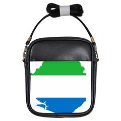 Sierra Leone Flag Map Geography Girls Sling Bag by Sapixe