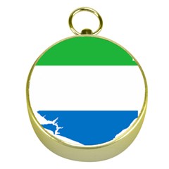 Sierra Leone Flag Map Geography Gold Compasses by Sapixe