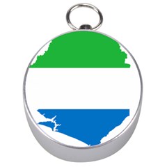 Sierra Leone Flag Map Geography Silver Compasses by Sapixe