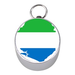 Sierra Leone Flag Map Geography Mini Silver Compasses by Sapixe