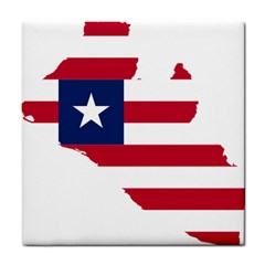 Liberia Flag Map Geography Outline Tile Coaster by Sapixe