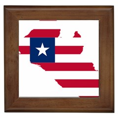 Liberia Flag Map Geography Outline Framed Tile by Sapixe