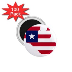 Liberia Flag Map Geography Outline 1 75  Magnets (100 Pack)  by Sapixe