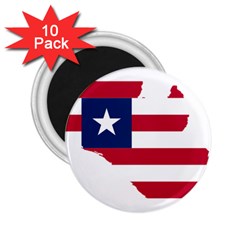 Liberia Flag Map Geography Outline 2 25  Magnets (10 Pack)  by Sapixe