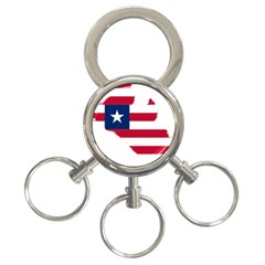 Liberia Flag Map Geography Outline 3-ring Key Chain by Sapixe