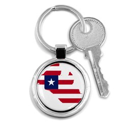 Liberia Flag Map Geography Outline Key Chain (round) by Sapixe