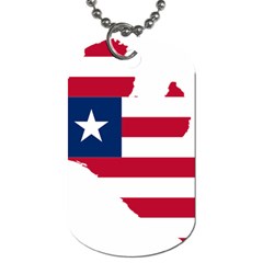 Liberia Flag Map Geography Outline Dog Tag (two Sides) by Sapixe