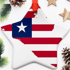 Liberia Flag Map Geography Outline Star Ornament (two Sides) by Sapixe