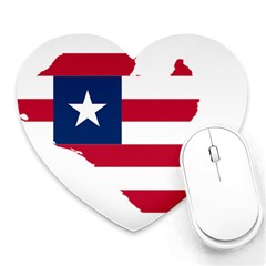 Liberia Flag Map Geography Outline Heart Mousepads by Sapixe