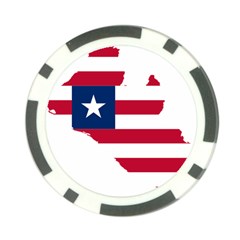 Liberia Flag Map Geography Outline Poker Chip Card Guard by Sapixe