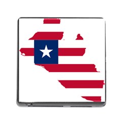 Liberia Flag Map Geography Outline Memory Card Reader (square 5 Slot) by Sapixe