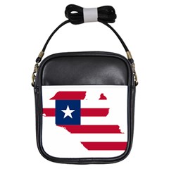 Liberia Flag Map Geography Outline Girls Sling Bag by Sapixe