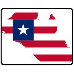 Liberia Flag Map Geography Outline Fleece Blanket (medium)  by Sapixe