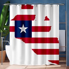 Liberia Flag Map Geography Outline Shower Curtain 60  X 72  (medium)  by Sapixe