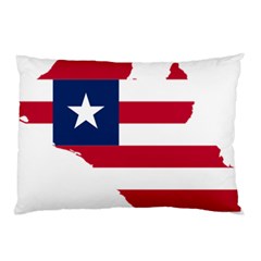 Liberia Flag Map Geography Outline Pillow Case (two Sides) by Sapixe