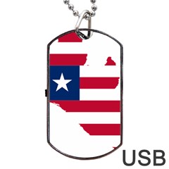 Liberia Flag Map Geography Outline Dog Tag Usb Flash (two Sides) by Sapixe