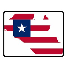 Liberia Flag Map Geography Outline Double Sided Fleece Blanket (small)  by Sapixe