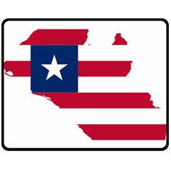 Liberia Flag Map Geography Outline Double Sided Fleece Blanket (medium)  by Sapixe