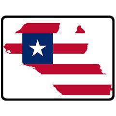 Liberia Flag Map Geography Outline Double Sided Fleece Blanket (large)  by Sapixe