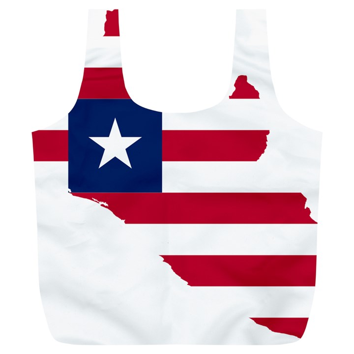 Liberia Flag Map Geography Outline Full Print Recycle Bag (XL)