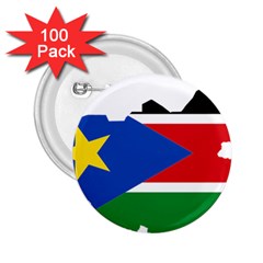 South Sudan Flag Map Geography 2 25  Buttons (100 Pack)  by Sapixe