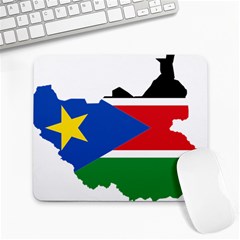 South Sudan Flag Map Geography Large Mousepads by Sapixe