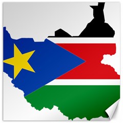 South Sudan Flag Map Geography Canvas 12  X 12  by Sapixe