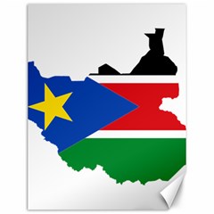 South Sudan Flag Map Geography Canvas 12  X 16  by Sapixe