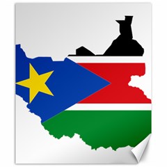 South Sudan Flag Map Geography Canvas 20  X 24  by Sapixe