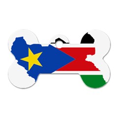 South Sudan Flag Map Geography Dog Tag Bone (one Side) by Sapixe