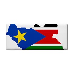 South Sudan Flag Map Geography Hand Towel by Sapixe